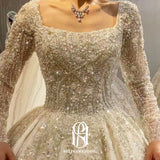 2023 Bridal Ball Gown Flower Lace Wedding Dress Long Sleeves selina2023042701