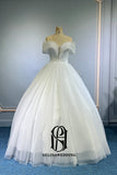 Classic pearl Off Shoulder Wedding DressCustom Size Bridal GownpurewhiteWedding Dress202541701, Fashion Wedding Dress