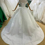 Elegant  Off Shoulder Ball Short Sleeve Dress Glitter wedding dress Wedding Fashionselina20248041