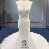 2023 Wedding Dresses for Bride Flower Lace Sleeveless Lace White Bridal Gowns for Women Selina202342002