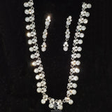 Silver Infinity Pendant Necklace Dangle Earring Bridal Pearl Jewelry Sets selina2022091602