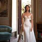 2023 Women's Wedding Dresses for Bride Elegant V-Neck Bridal Sleeveless White Selina2023042105