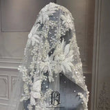 2022 Luxury Long Train Wedding Veil Lace Bridal Veil selina2022531128