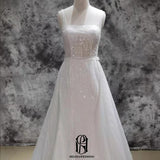 Sleevesless Straps Lace Sequin Wedding Dress selina202250744