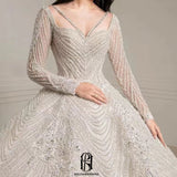 Luxury Beaded Long Sleeves Bridal Wedding Dress 2022 selina202250745