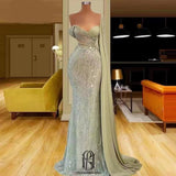 Women's Silver Evening Dress with Sequinis tippet Strapless Dress For Party Prom Dress selina2022081648