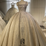 Square Neck Sleevesless Sequin Straps Wedding Dress selina202241829